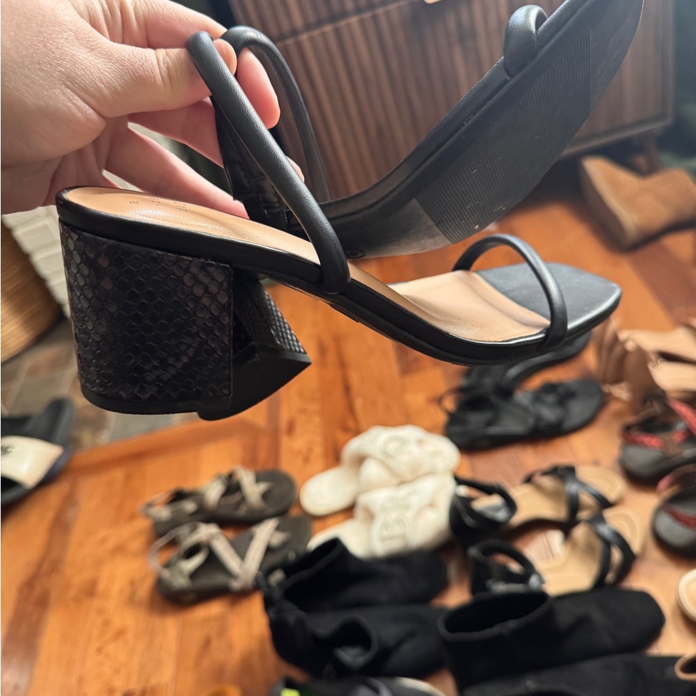 a new day Black Strappy Sandals